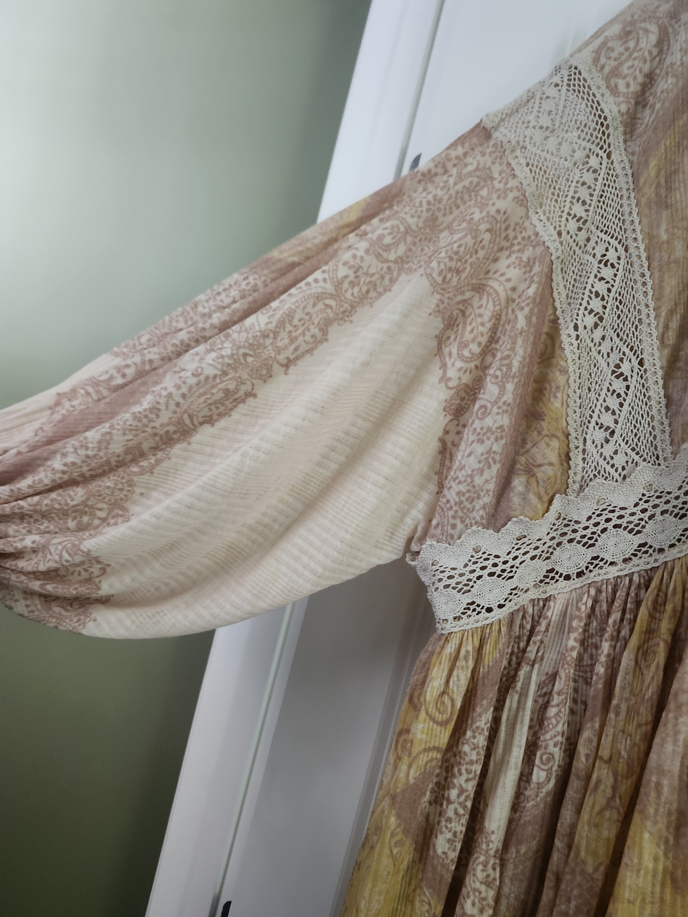 Free People Asymmetrical Boho Dress in Beige, Yellow, Cream - Picture 3 of 7